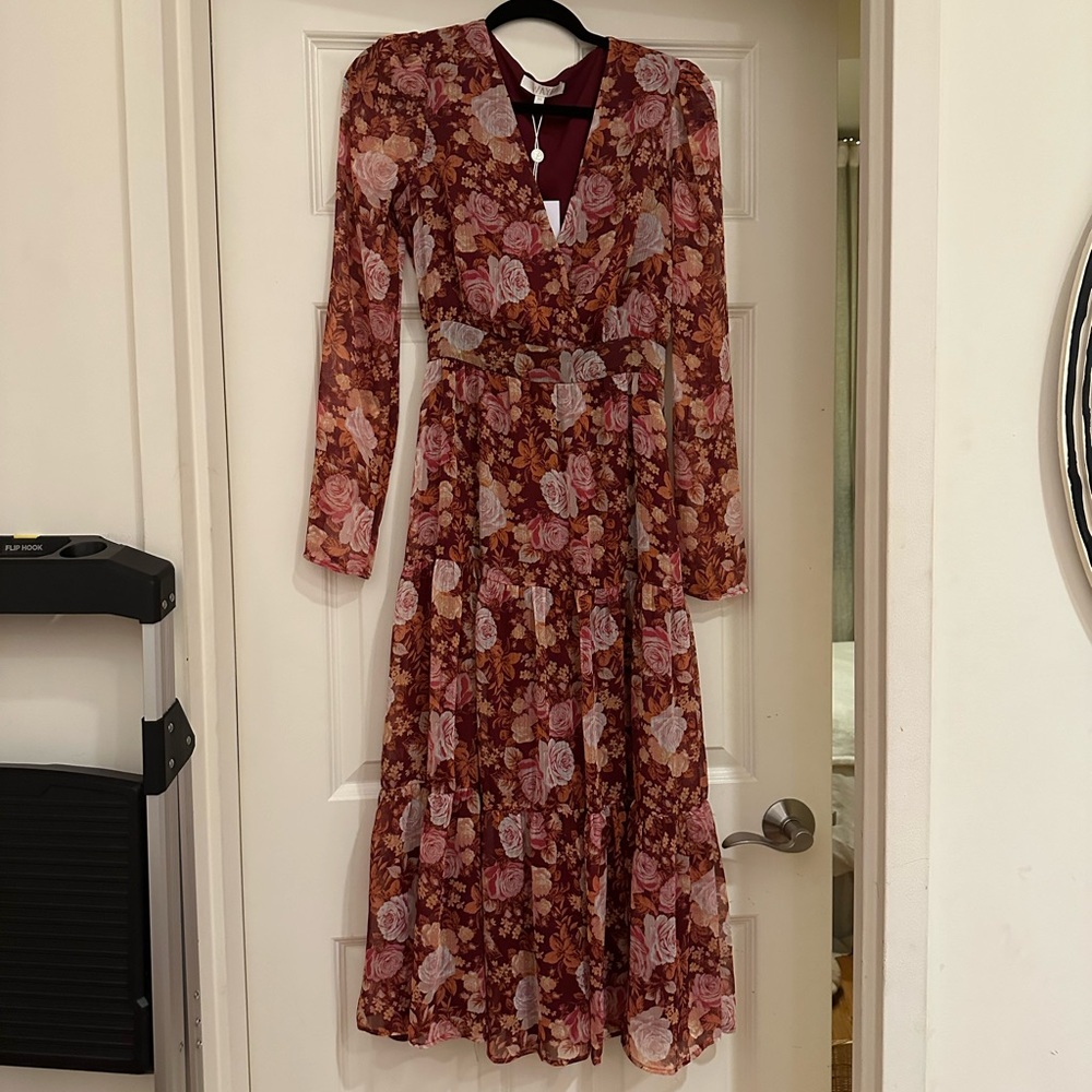 Wayf floral long sleeve dress NWT
